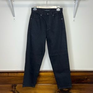 Uniqlo Black Mid-Rise Tapered Relax Fit Jeans- 4